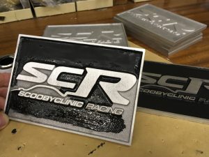 Scooby Clinic Racing Cast Aluminium Plaque Enamelling Process
