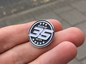 Milltek Sport 35 Years Enamel Badge