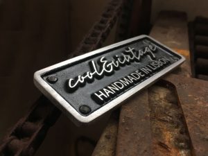 Cool & Vintage Aluminium Vehicle Badges Side View