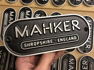 MAHKER Cast Aluminium Badge With Black Enamel